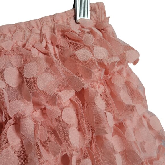 Waimari Size 16 Skirt Linda Midi Tiered Ruffle Tulle Confetti Lace Pull On Pink - Picture 5 of 6